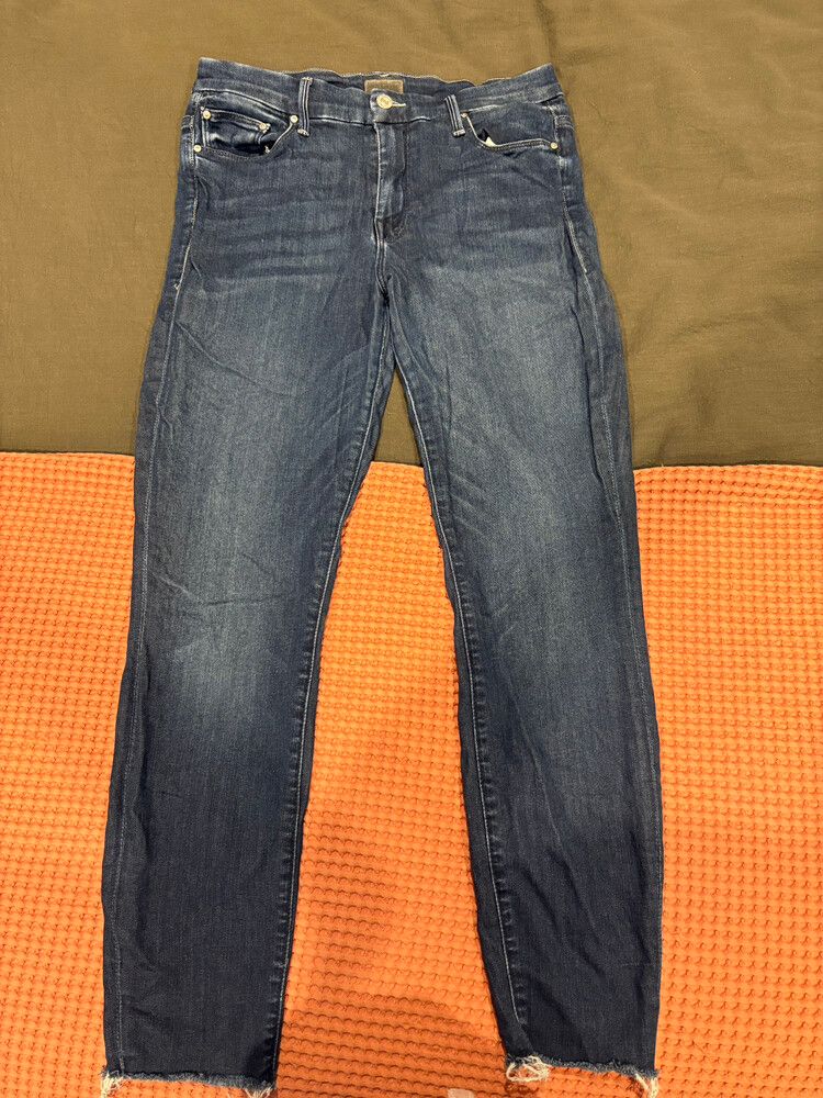 Mother High Waisted Ankle Fray Looker Jeans