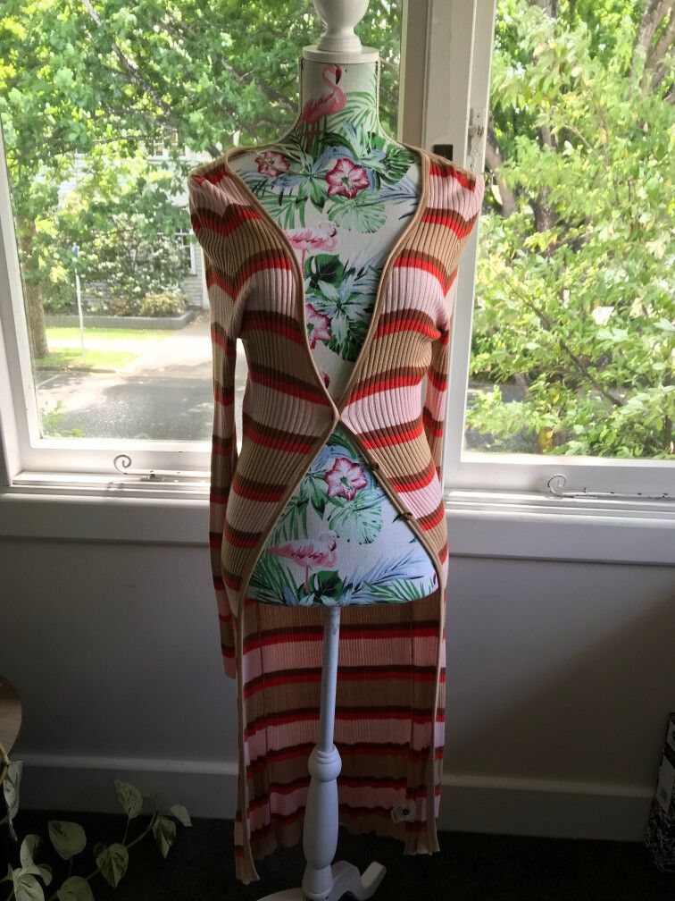 Striped Long Sleeved Cardigan