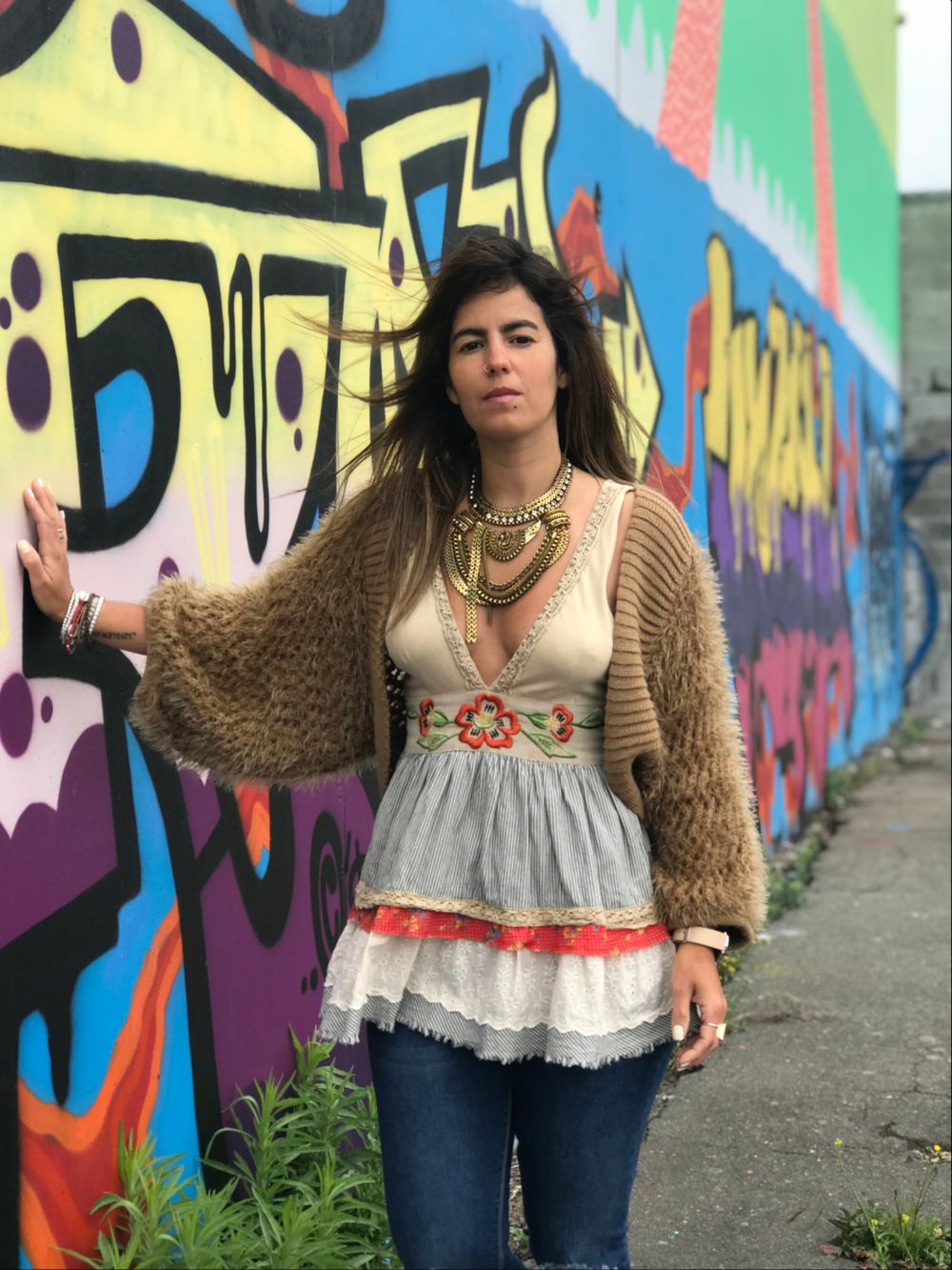 Sāo Paulo Faux Fur Sleeve Cardigan – Size M