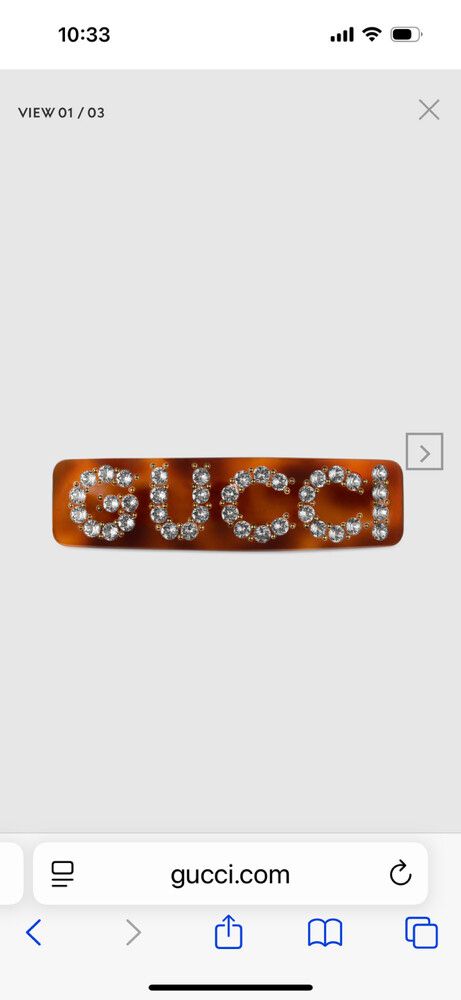 GUCCI Hair Clip With Rhinestones - Brand New Never Worn