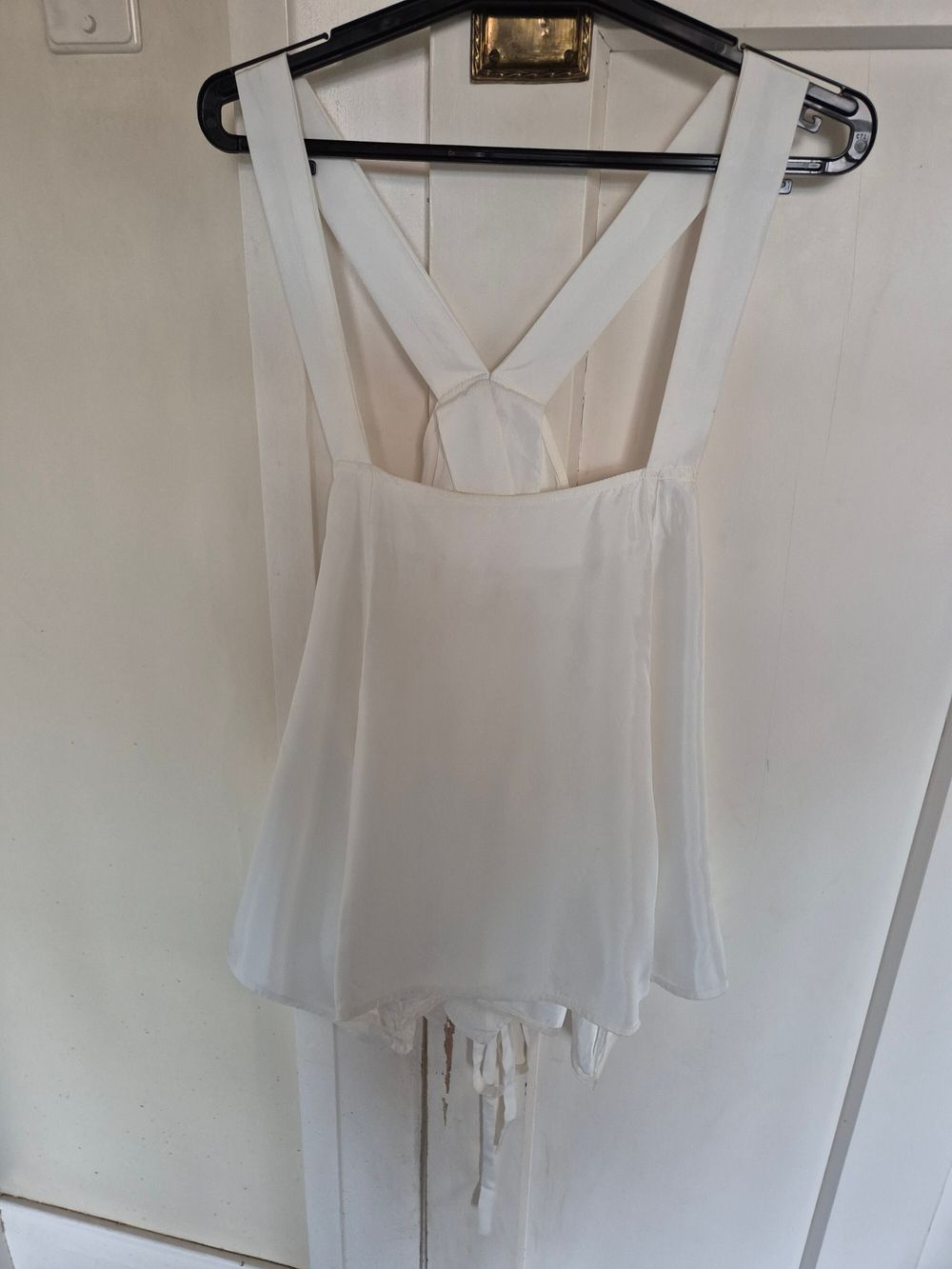 Taylor cream floaty top with back strap detailing