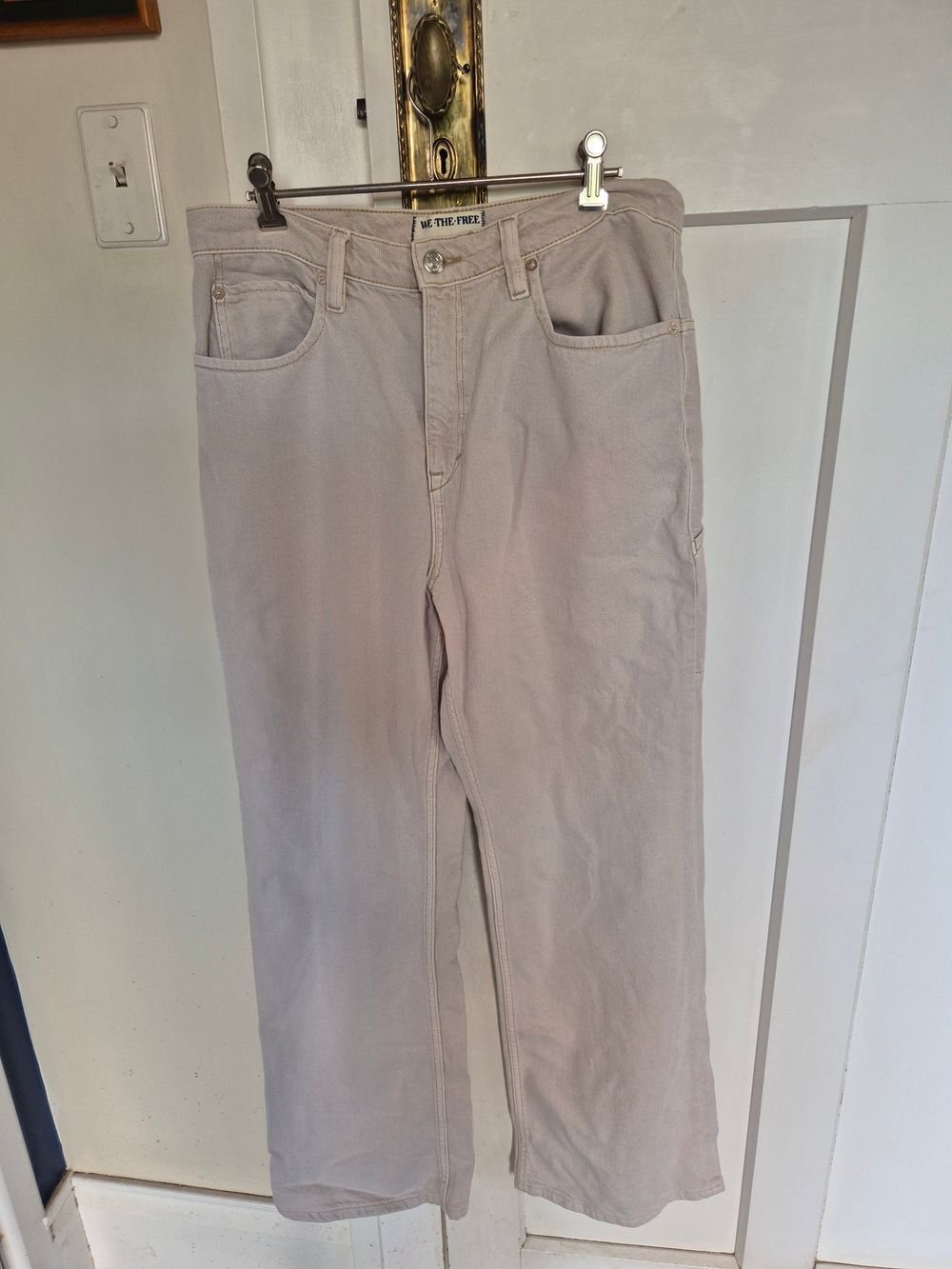 Beige denim pants