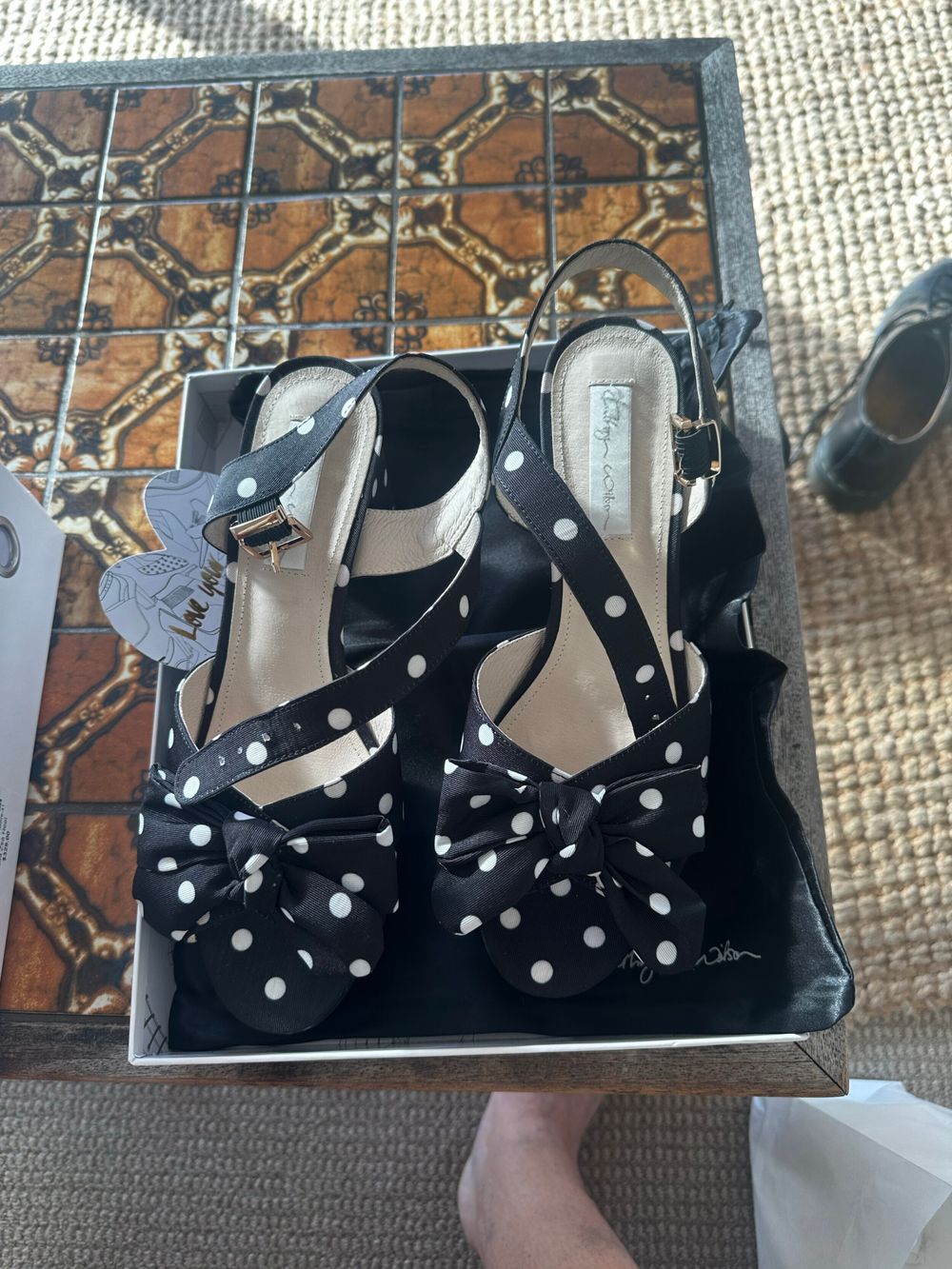 Kathy Wilson Black Polka Dot Heels