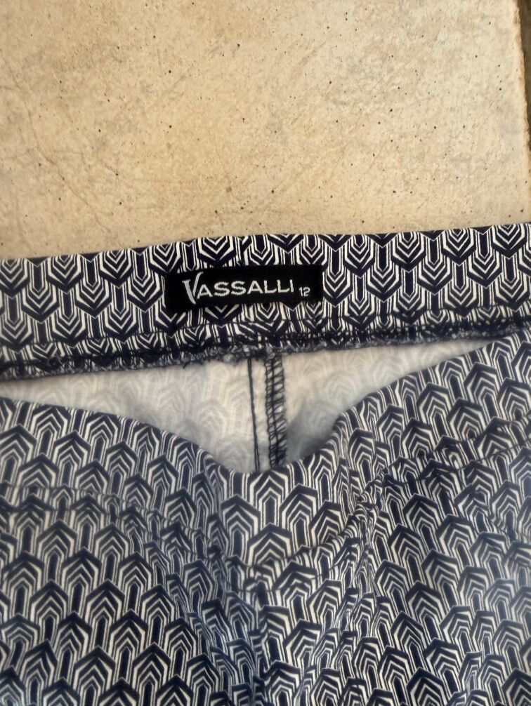 Vassalli Navy Geometric Pants