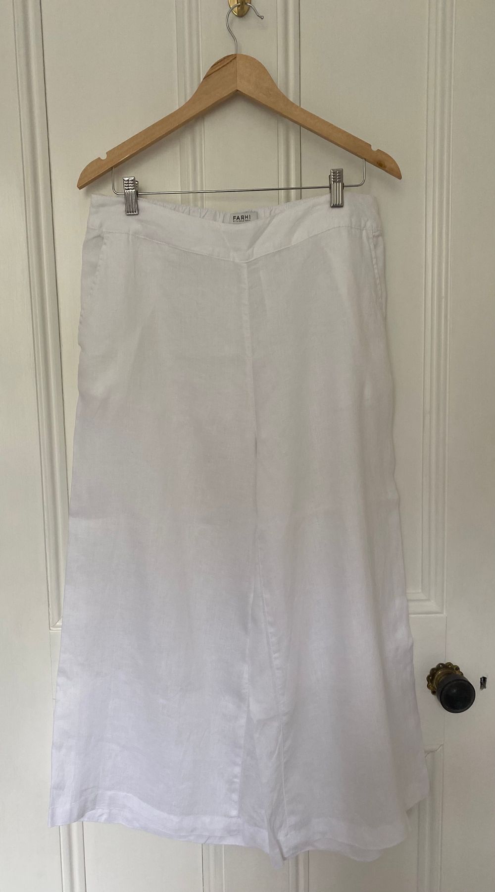 Farhi by Nicole Farhi White Linen Pants