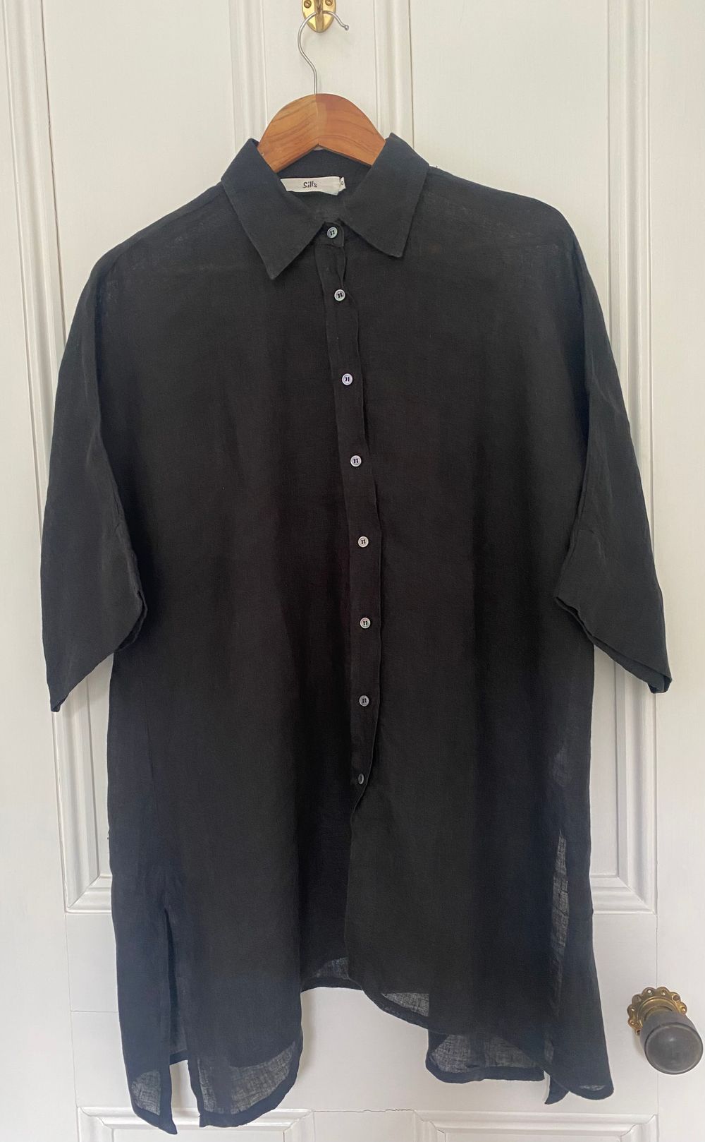 Sills Black Linen Shirt