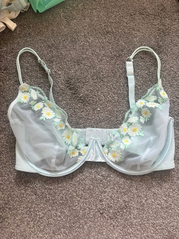 Asos Design Blue Daisy Bra