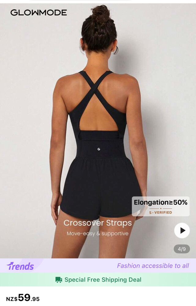 Glowmode Black Playsuit