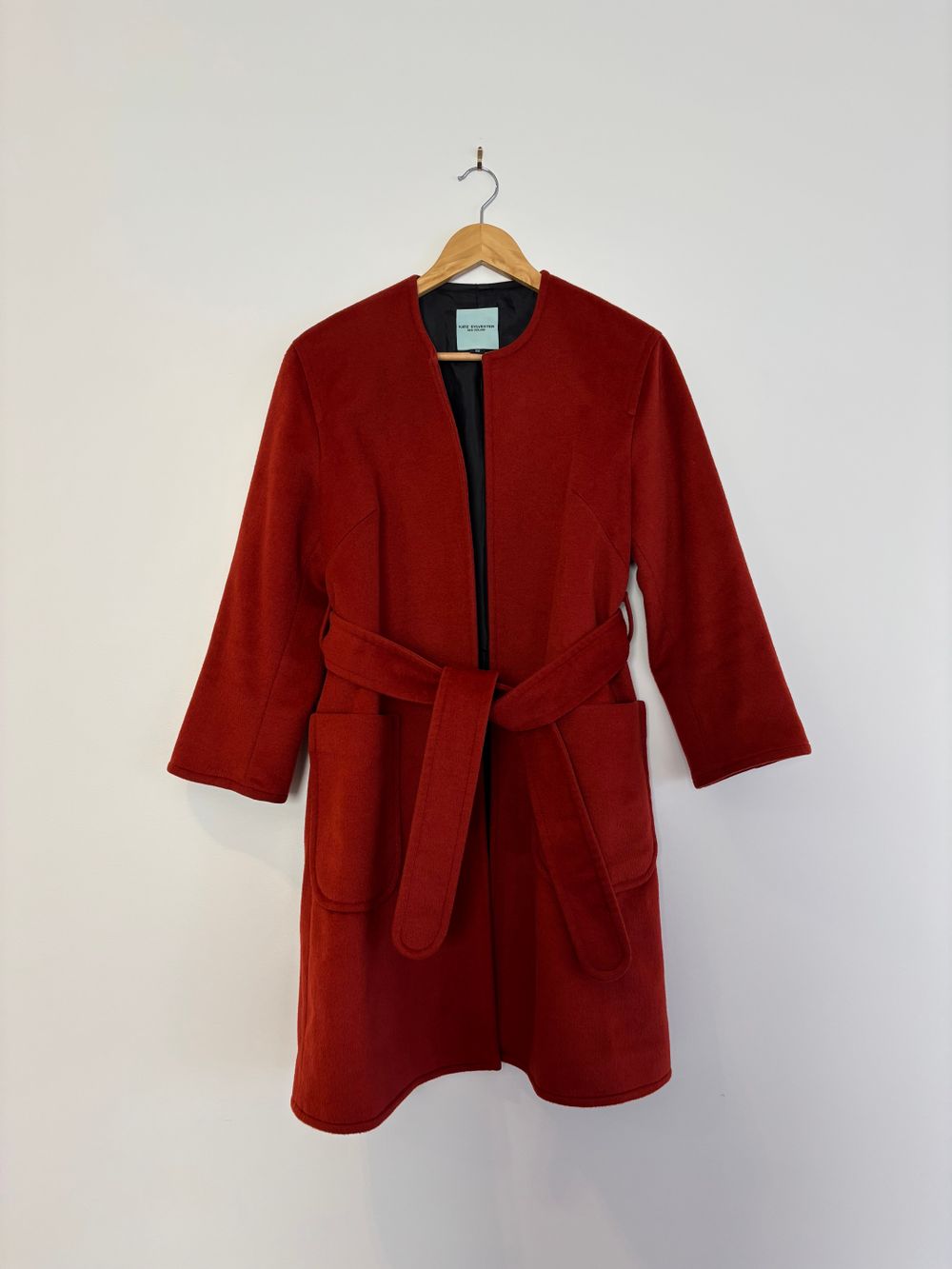 Kate Sylvester Red Wool Coat