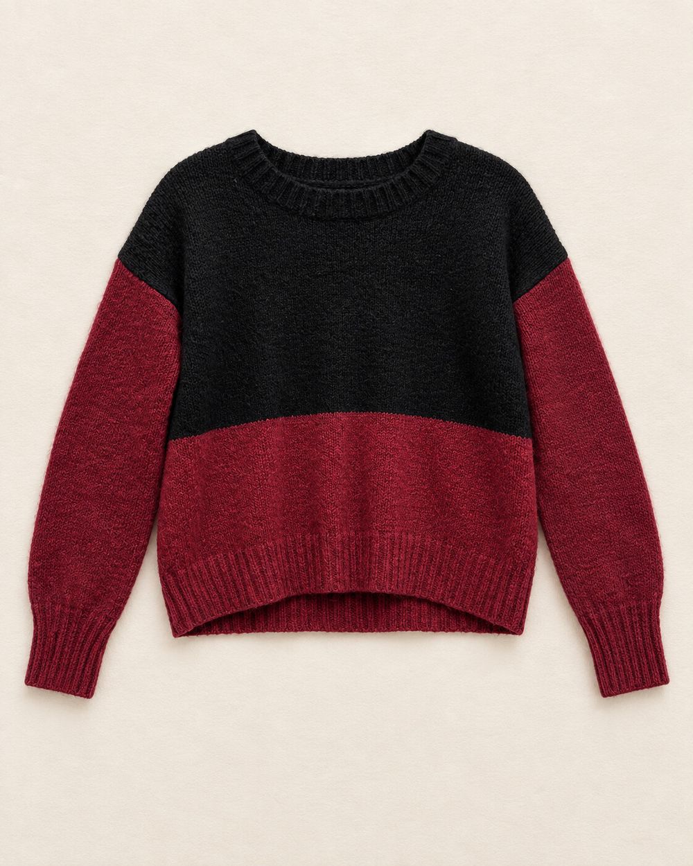 Country Road Red and White Mohair-Blend Knitted Jumper
