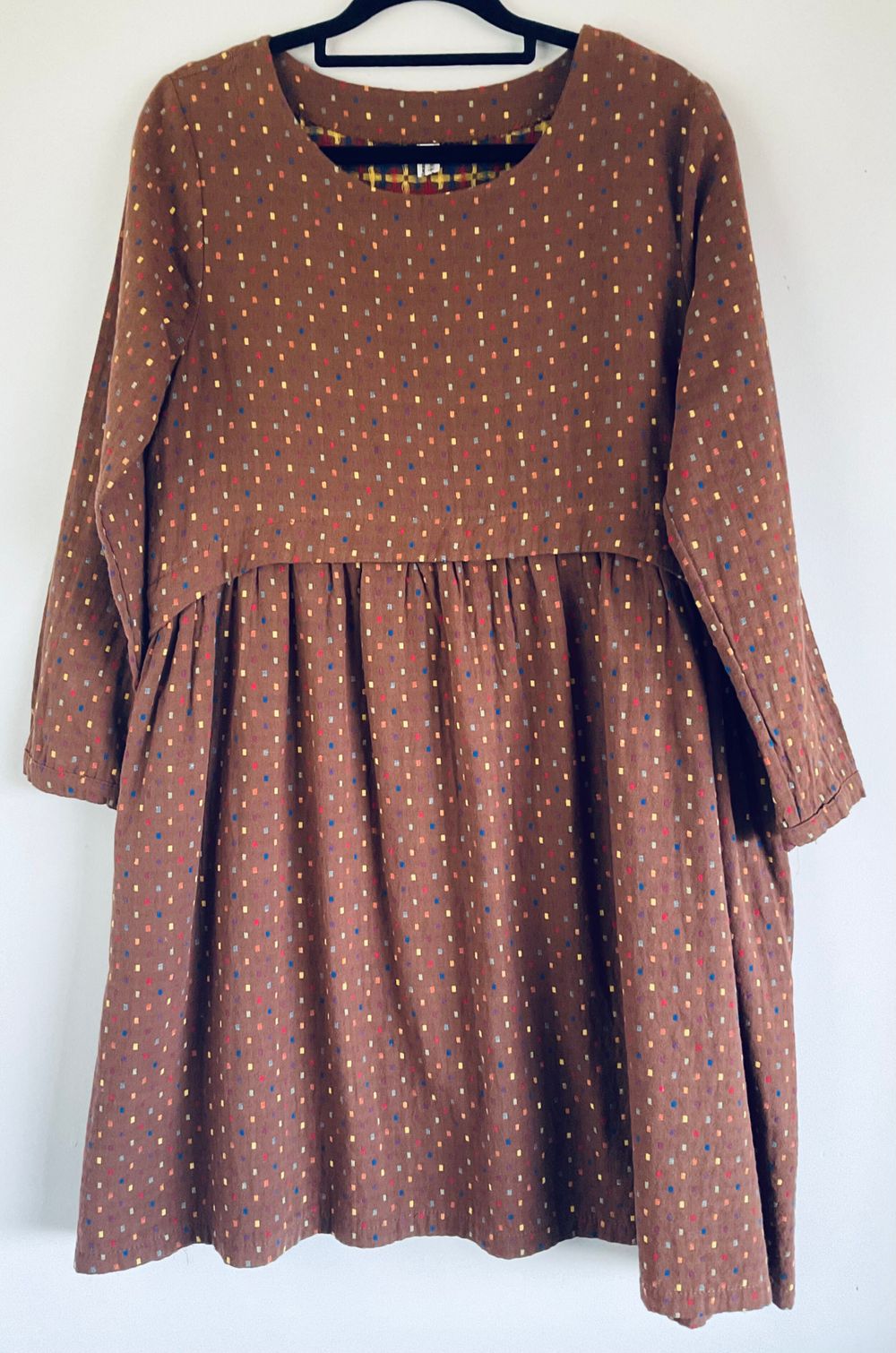 YS Baby Doll Dress, Brown Multi-Colour Dot