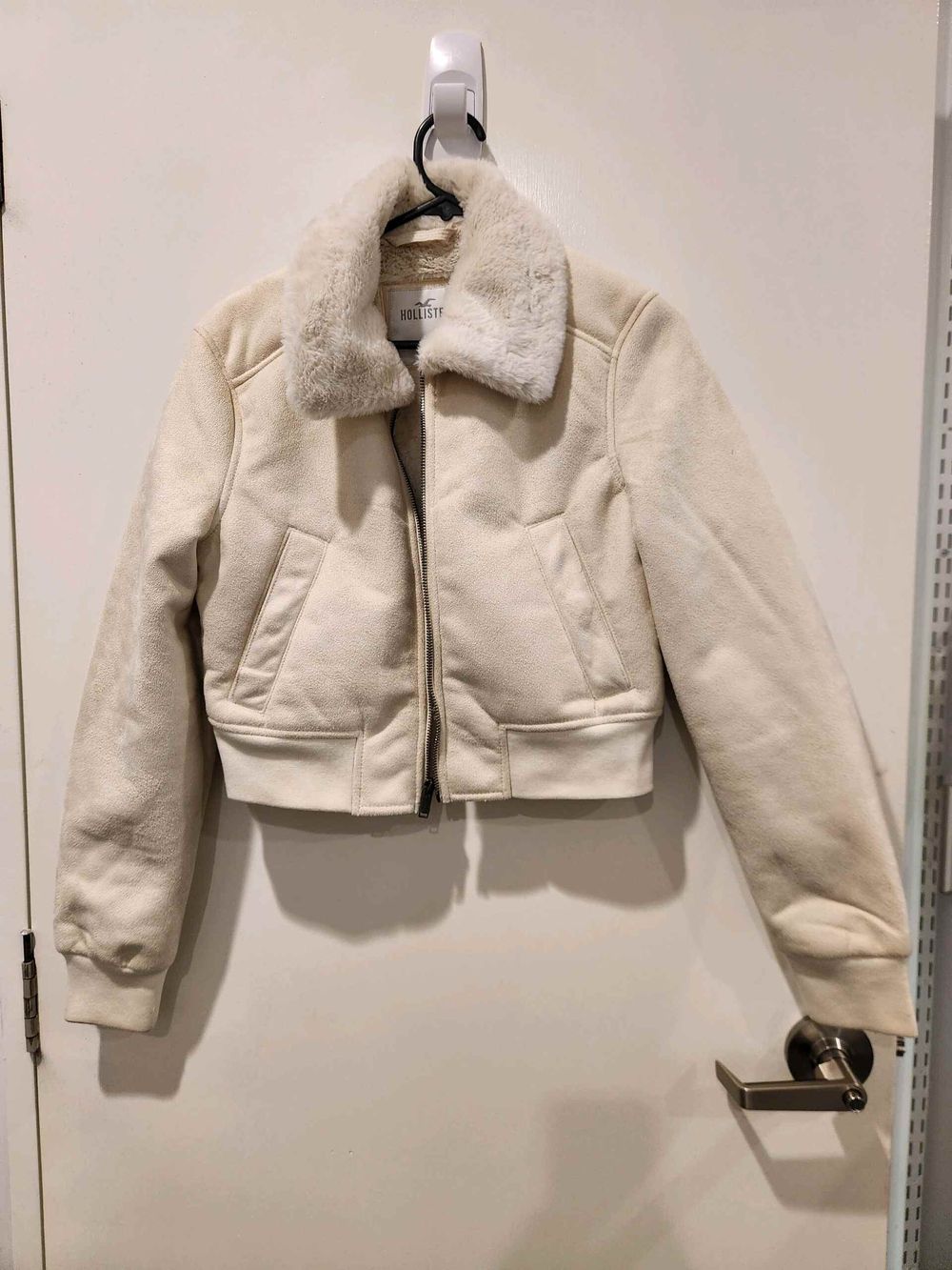 Hollister Cream Faux Shearling Jacket