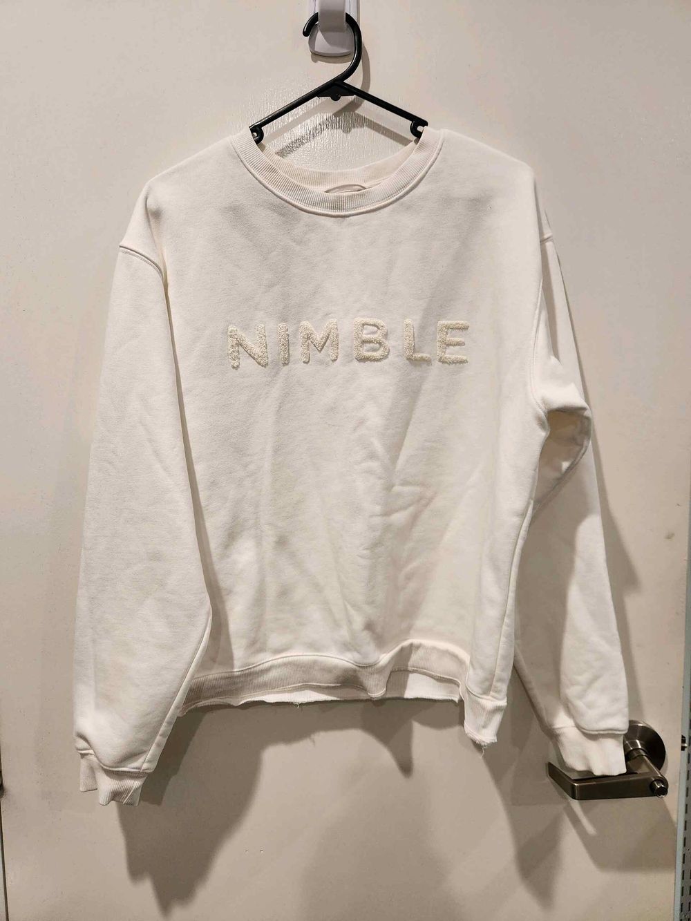 Nimble White Embroidered Sweatshirt