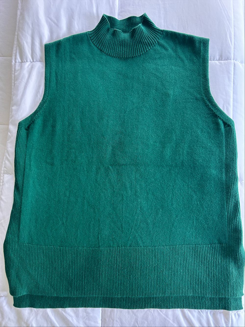 Trenery Green Sleeveless Mock Neck Jumper