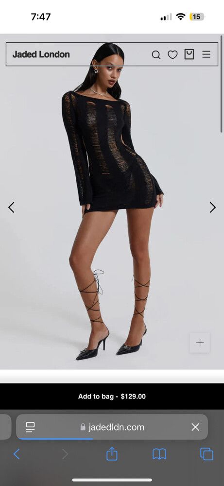 Jaded London - Jaded London Black Umbra Shredded Mini Dress on Designer  Wardrobe