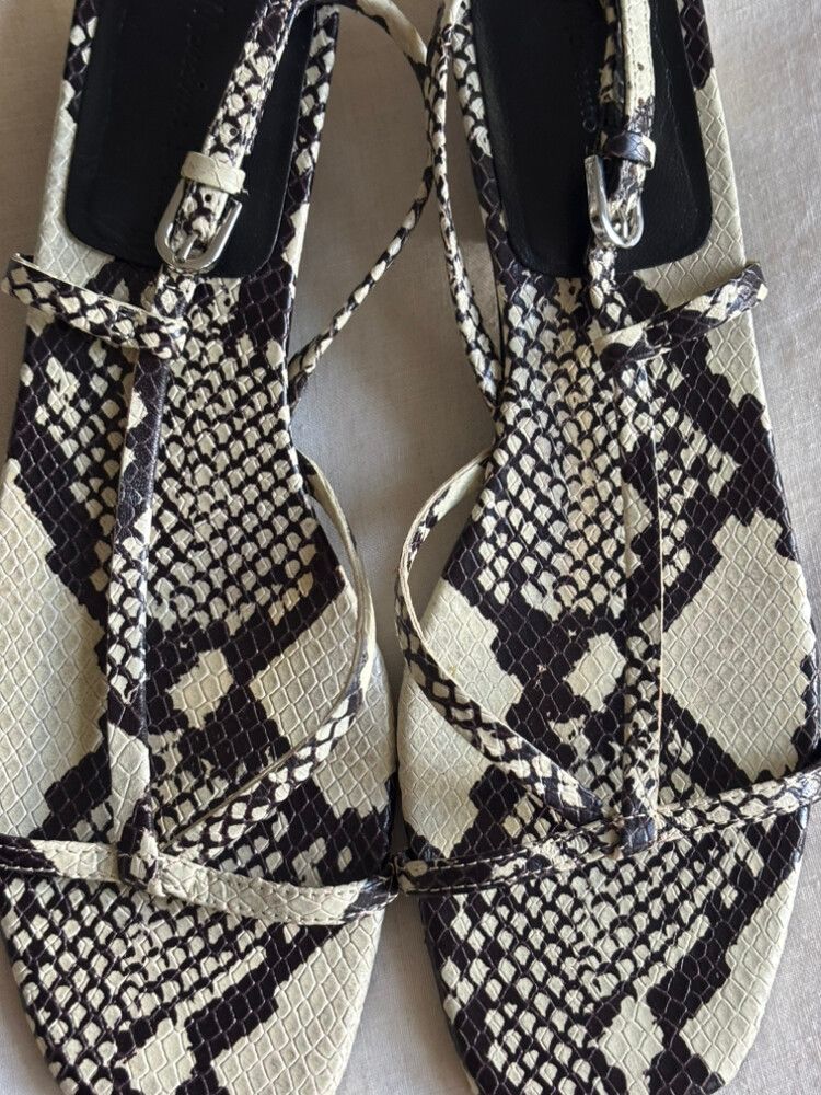 Massimo Dutti Snakeskin Print Sandals