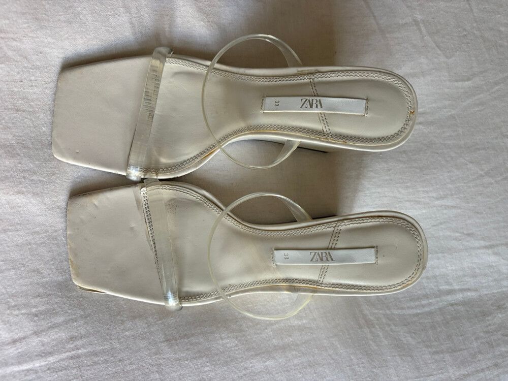 Zara White Heels Size 38