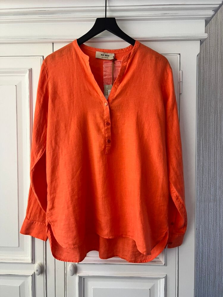 MOSS MOSH - Danna Linen Blouse Fire Cracker Size M | RRP $275 NZ