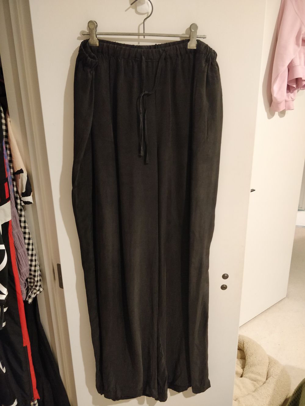 Cupro wide leg pants