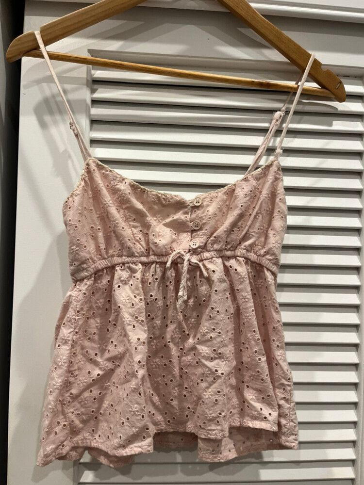 Brandy Melville Eyelet Pink Top