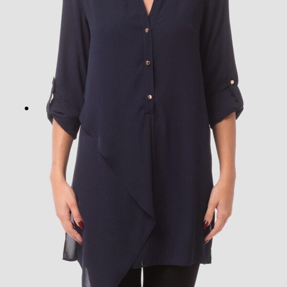 Joseph Ribkoff Asymetrical Button Up Blouse Sz 20 Near New