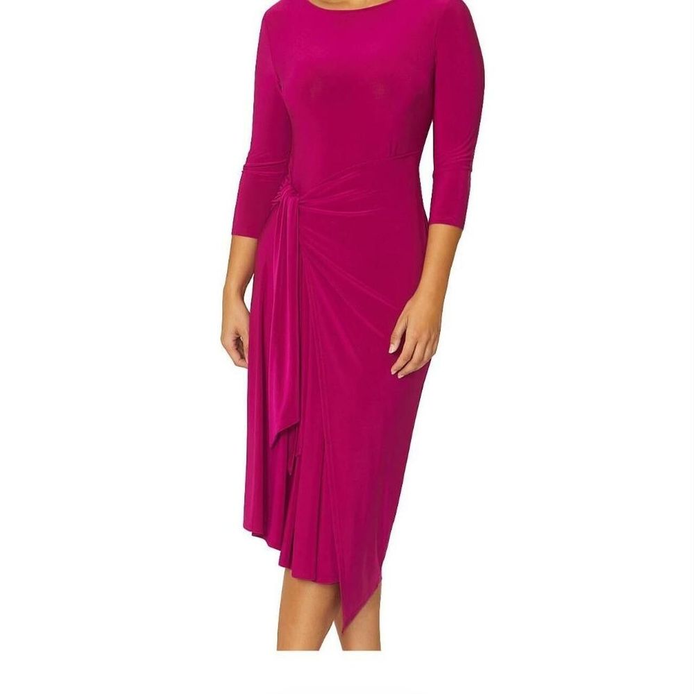 Anthea Crawford BNWT Loren Fuschia Jersey Wrap Dress Sz 16 New With Tags