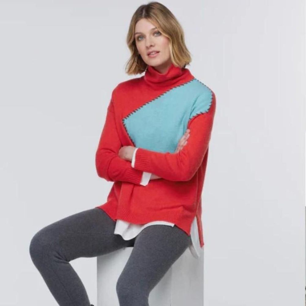 Zacket & Plover Turtle Neck Jumper Sz M Wool Cotton Nylon