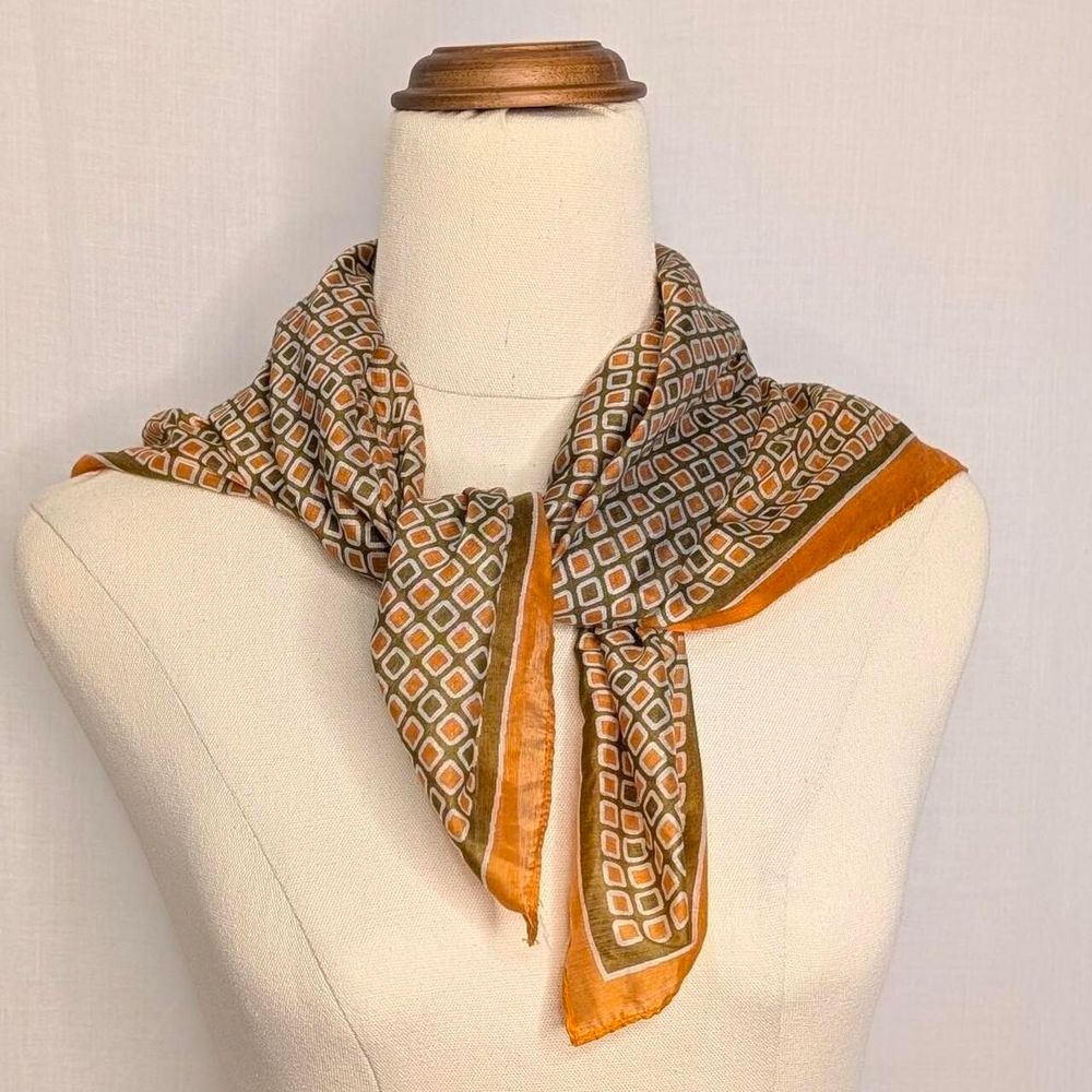 Vintage Scarf Made in Japan Geometric Retro