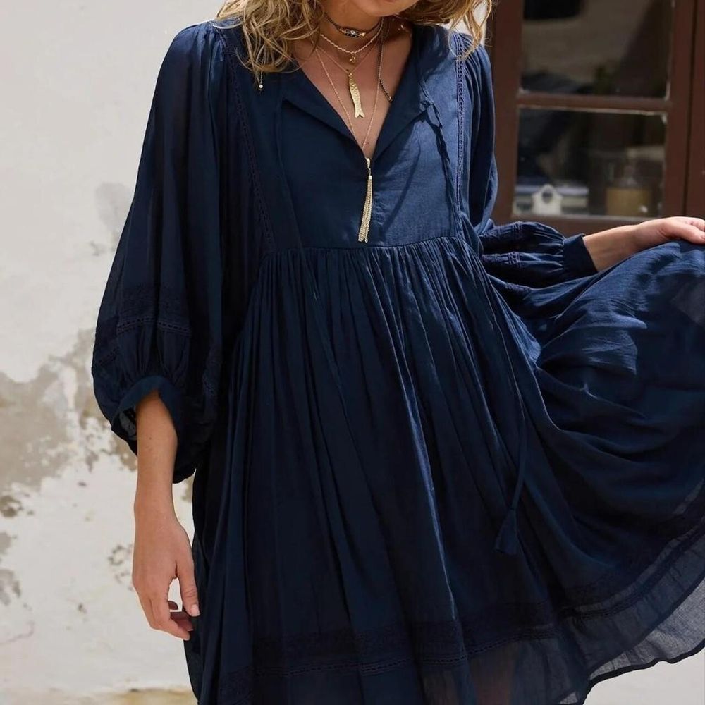 Talisman Navy Babydoll Dress Sz S/M