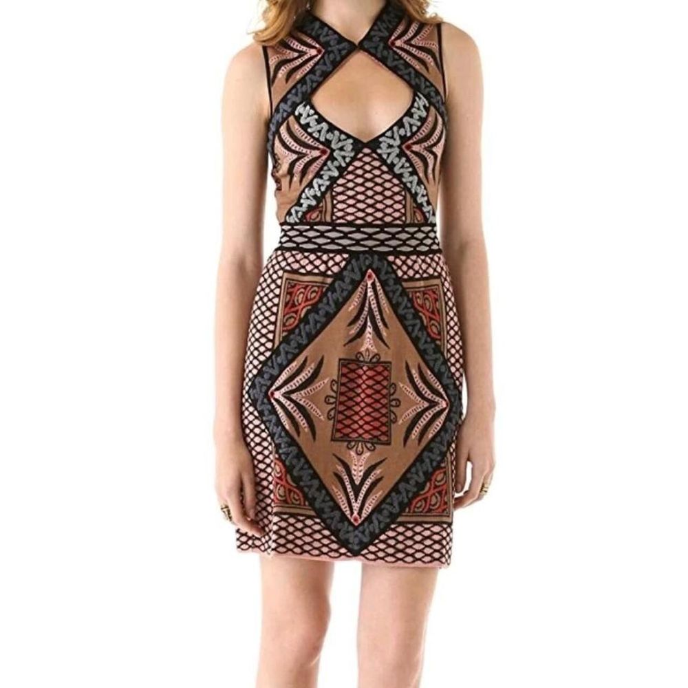 M Missoni Intarsia Knit Mini Dress Sz 40 AU6-8 (Measurements)