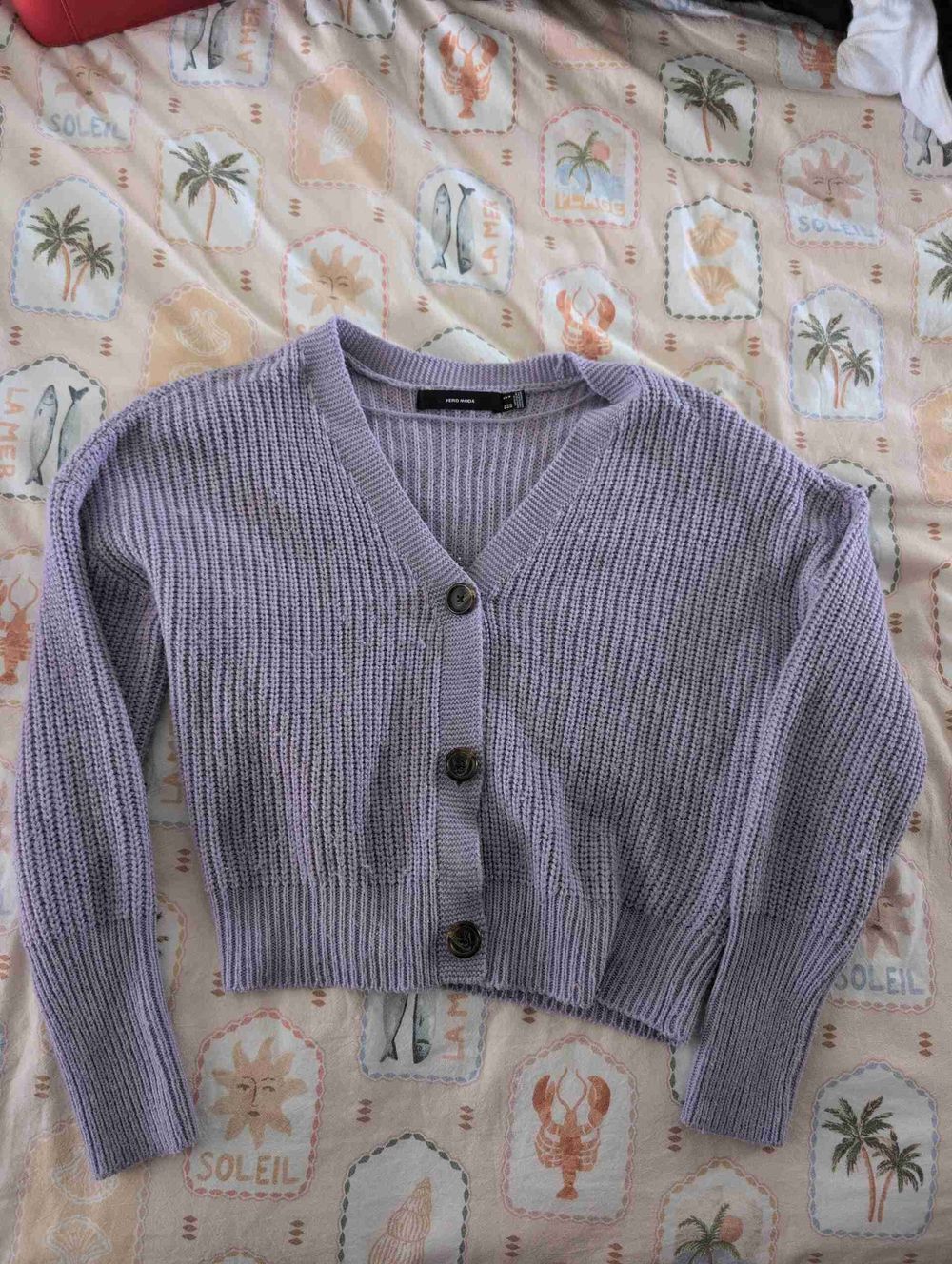 Vero Mida Lilac Crop Cardigan