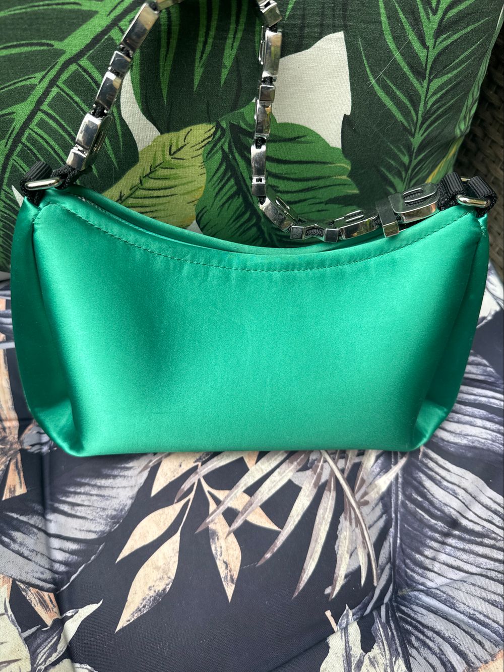 Alexander Wang Green satin Marquess satin shoulder bag