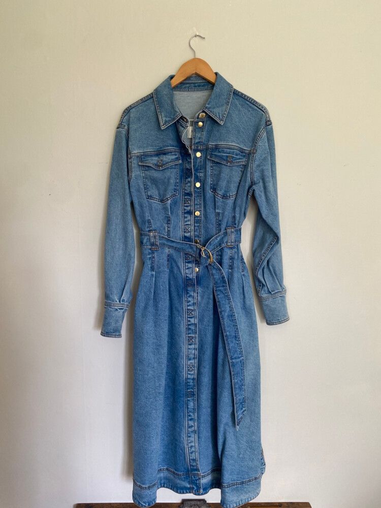 Aje - Aje Denim Midi Dress on Designer Wardrobe Aje - Aje Denim Midi Dress on Designer Wardrobe