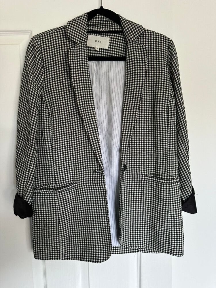 Max Linen Check Blazer