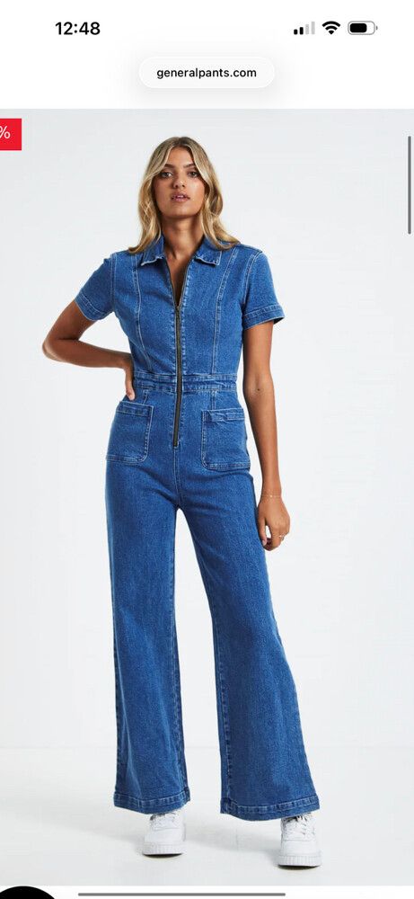 Insight Nikki Denim Maxi Boiler Suit Size S