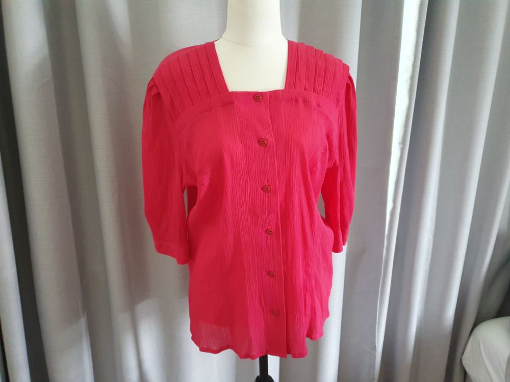Vintage Fuscsia Cotton Shirt Size 40 West Germany