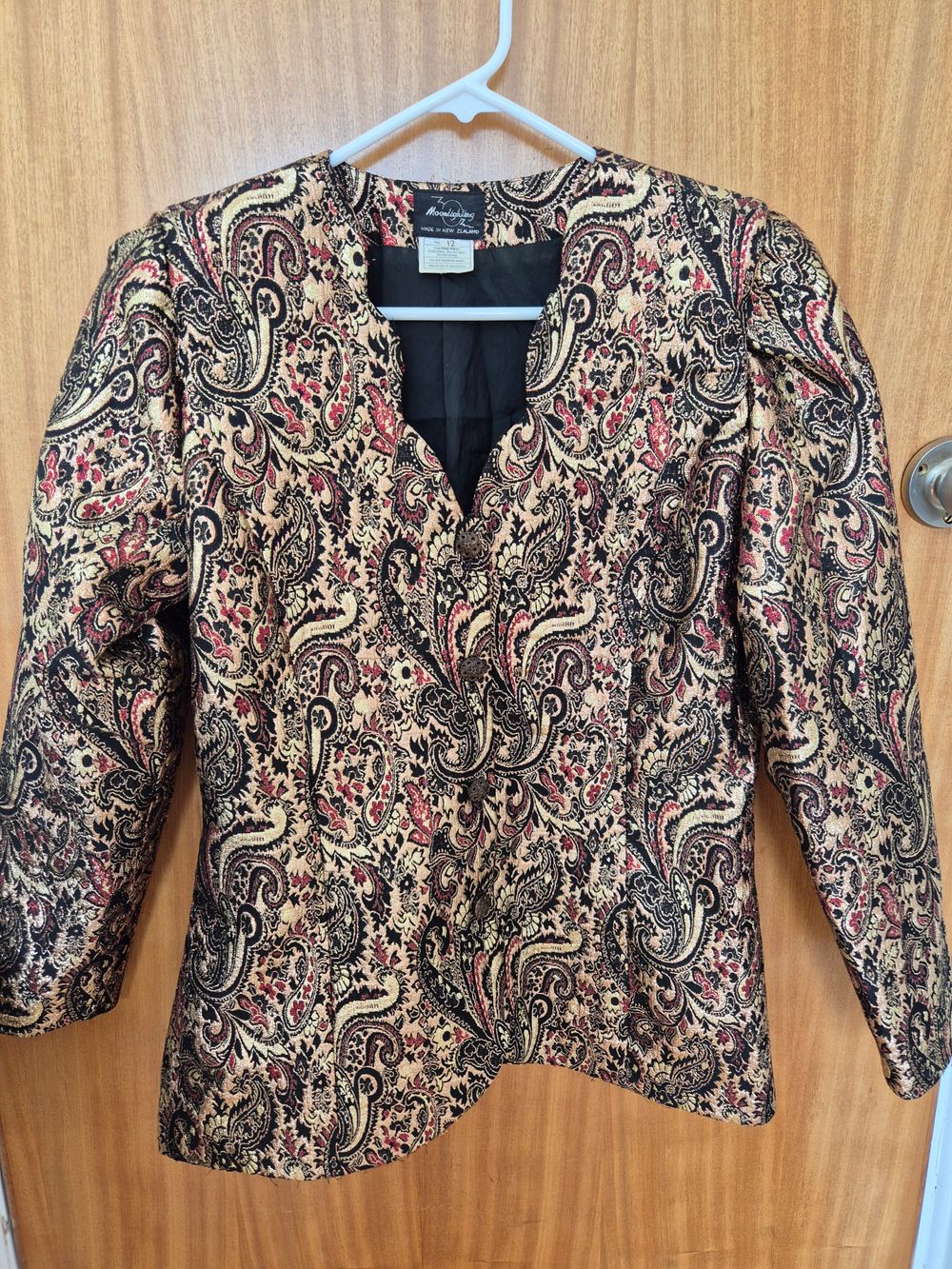 Vintage Moonlighting Gold Lurex Paisley Print Jacket