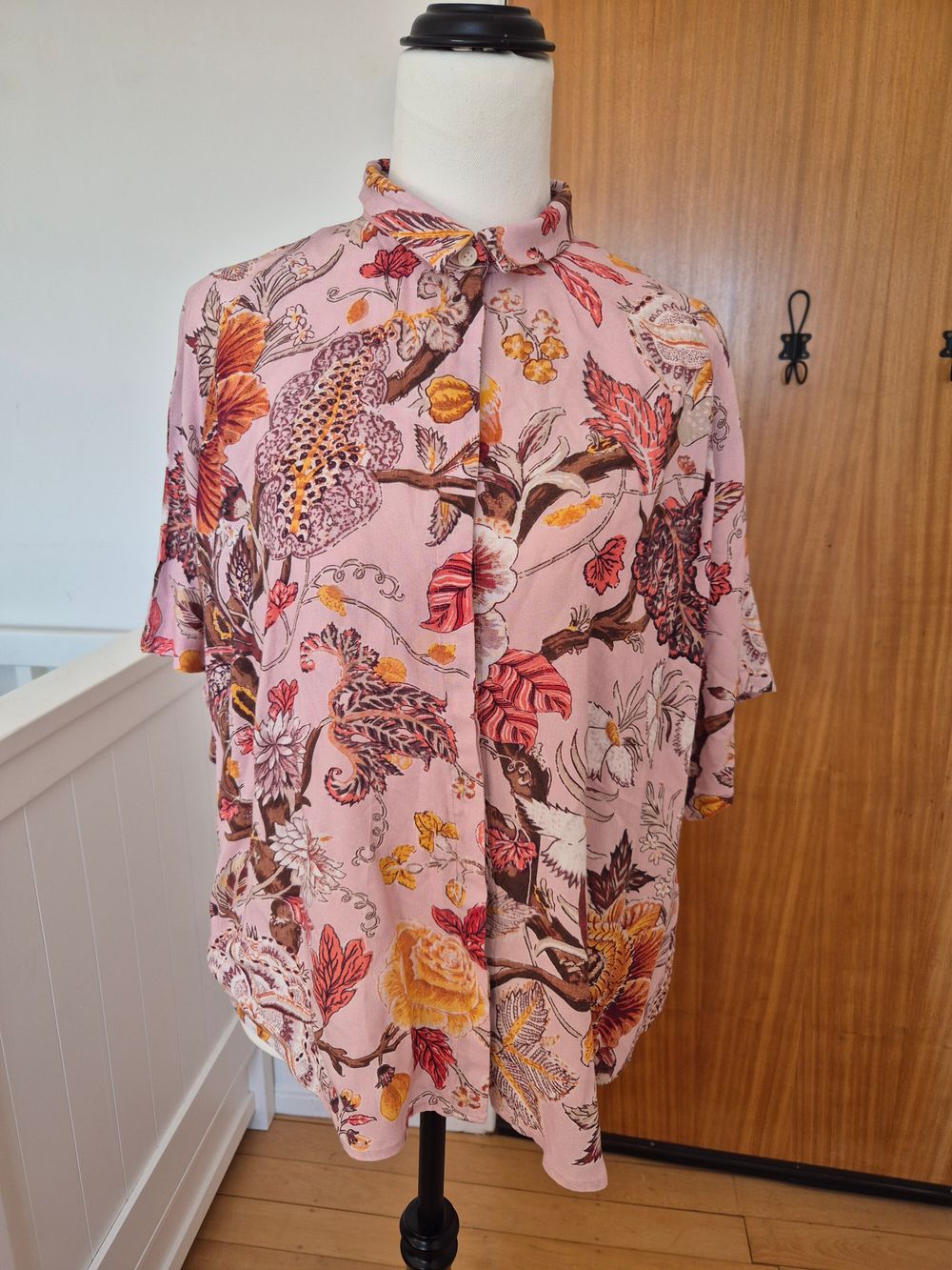 Karen Walker Archive Floral / Paisley Short Sleeve Shirt - Size UK 10 / US 6