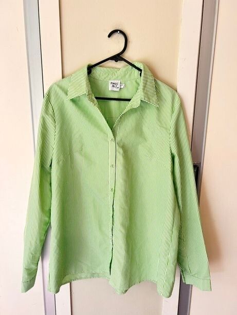 Princess Polly Green White Stripe Shirt