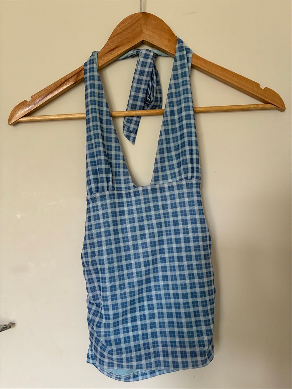 Glassons Blue Gingham Halter Top