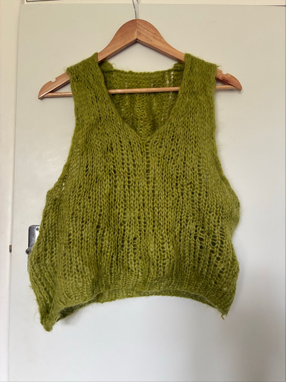 Mohair Green Knitted Sleeveless Vest
