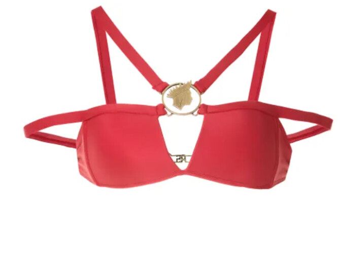 Amir Slama metallic embellishment red bikini top