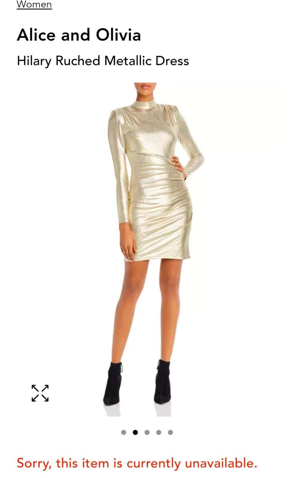 Alice+Olivia Ruched Metallic Dress