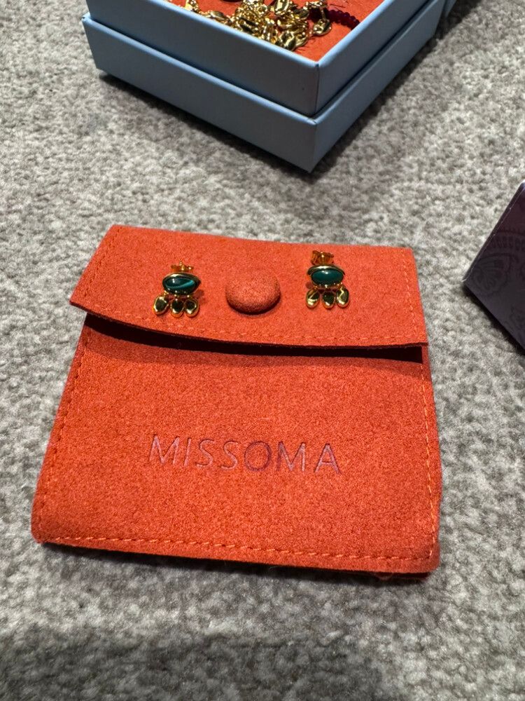 Missoma Gold Green Stone Earrings