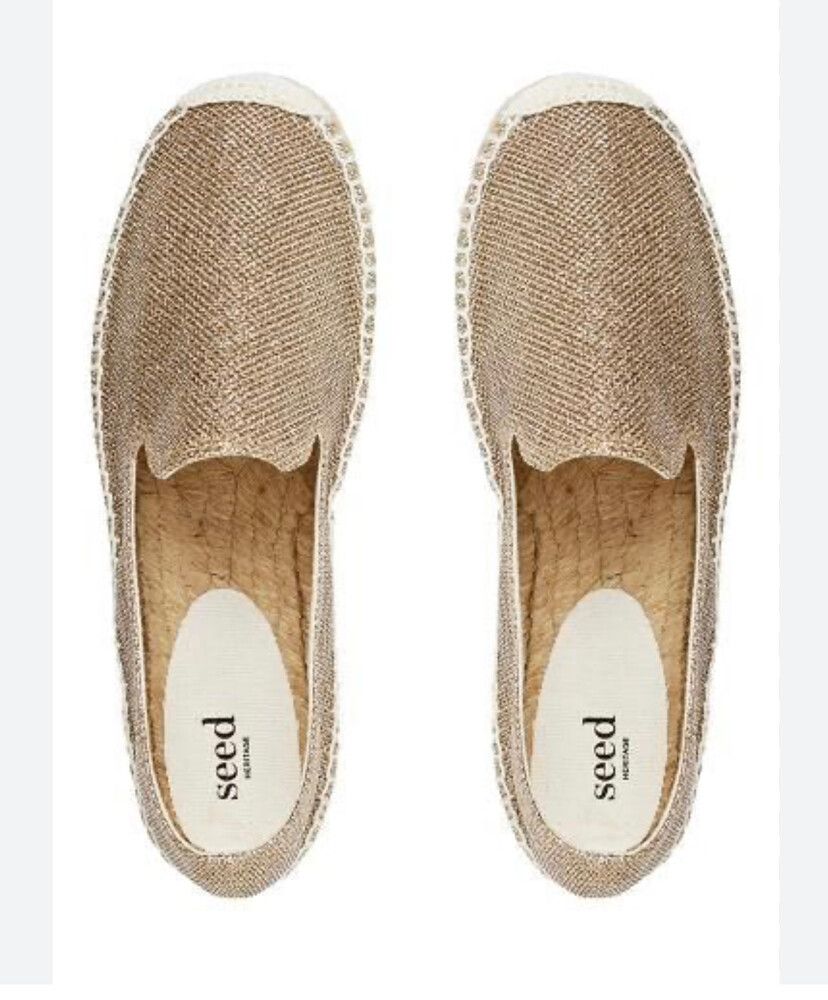 Seed Heritage Gold Platform Espadrilles, size 40