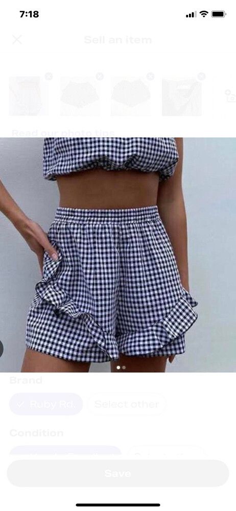 Ruby Kitty Ruffle Gingham Shorts