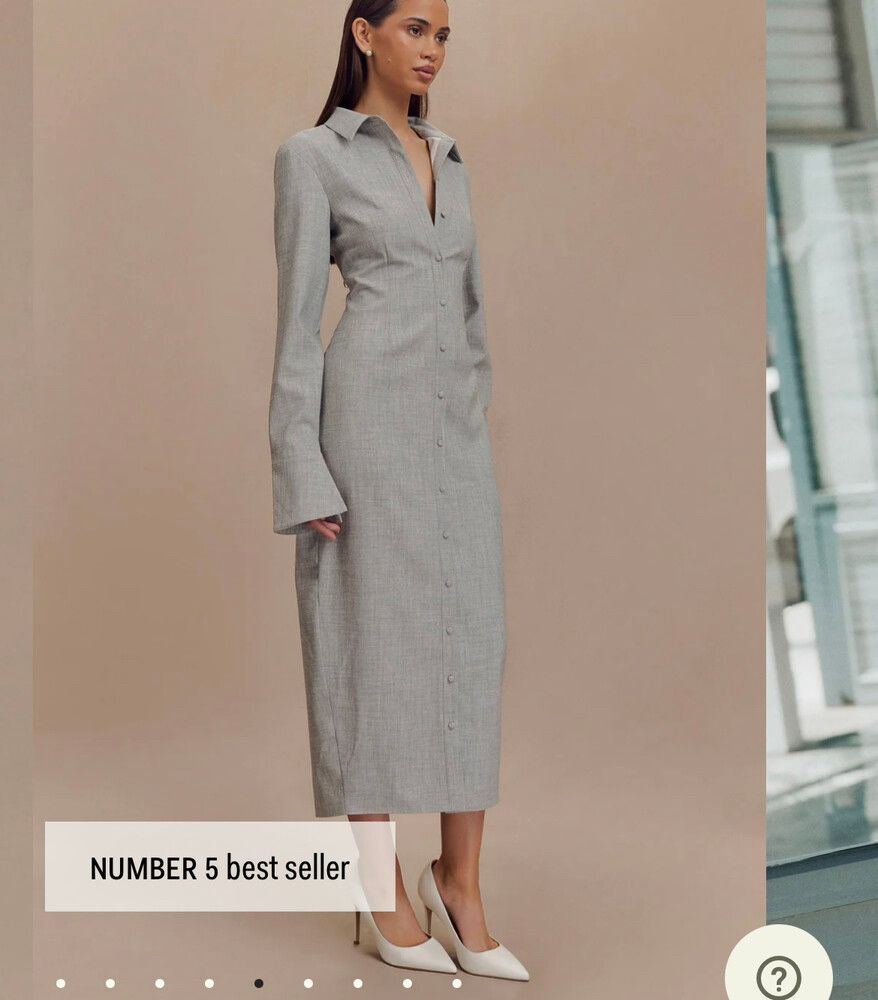 green emerald velvet dress Dorian Fitted Shirt Midi Dress / White | Meshki