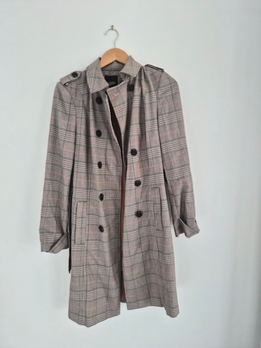 Plaid Trench Coat
