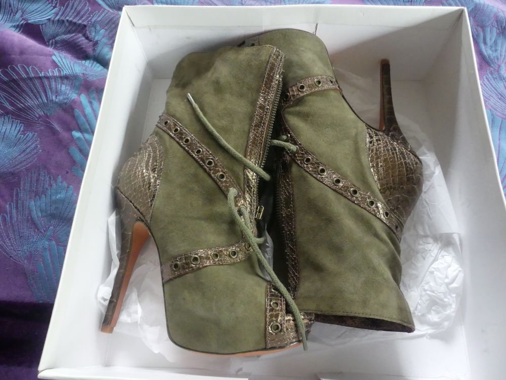 Army green booties