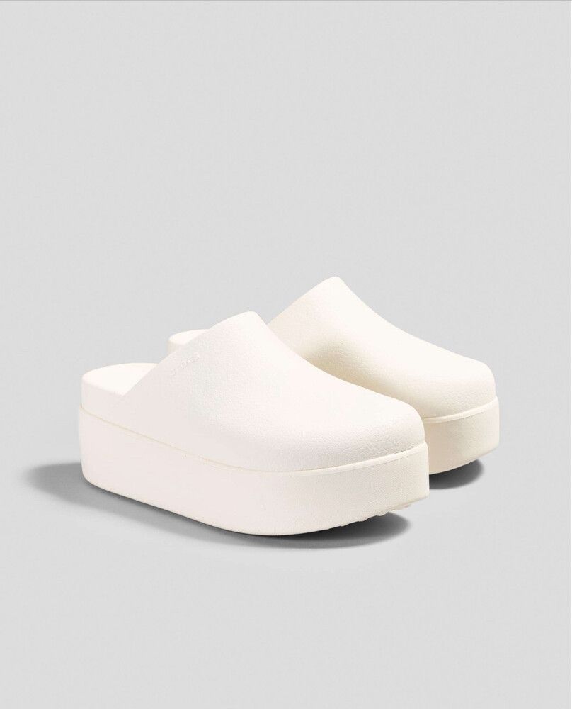 Crocs White Platform Clogs